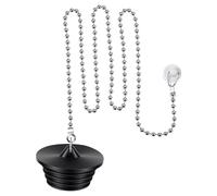 Xinjoduz Bathtub Stoppers Drain Plug, Silicone Universal Sink Plug with 27.5" Stainless Steel Beaded Chain, Tub Stopper Rubber Shower Bath Plugs Water Stoppers for Bathroom Kitchen