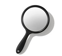 Xinjoduz Hand Held Mirror with Handle 11.5x21cm, Compact Double Sided Handheld Mirrors with 1x/2x Magnification, Portable Travel Essential Makeup Mirror for Women Precision Makeup, Black