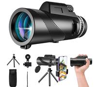 XINKSD 80x100 Monocular Telescope for Smartphones - High Powered HD Monocular with Tripod & Adapter, Low Light Vision for Adults - for Wildlife, Bird Watching, Hunting, Hiking