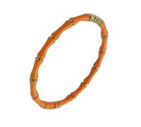XINLIANYI 1PCS Enamel Resin Bamboo Bangle Bracelet For Women Gold Color Stainless Steel Bangle,orange