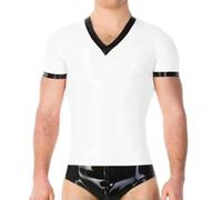 XINLIANYI Male V-neck Short Sleeve PVC Leather Costume customizable