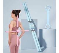 XINLIFE Yoga Sticks for Posture Corrector, Posture Corrector Multi-function with Retractable Rotating Design for Adult and Kids, Blue