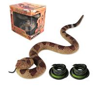 XINLINGYU 3 Pcs Fake Snakes Prank Rubber Realistic Fake Snake, Keep Birds and Squirrels Away, Box Packaging Prank Stuff for Garden Gift, Halloween Party Favors or Decoration Christmas Props