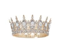 Xinlon Tiara Round Crown, Glittering Bridal Tiara, Vintage Baroque Wedding Crown, Sparkling Crystal Hair Accessories, Ideal Weddings, Proms, Parties and Special Occasions