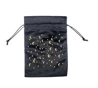 XINLRYUYING Star Print Tarot Card Bag Velvet Tarot Card Storage Bag Tarot Card Black Drawstring Pouch for Tarot Rune Jewelry Crystal