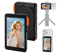 XinM Magnetic Phone Vlog Selfie Monitor Screen, Rear Back Camera Monitor for iPhone, 4" Screen 2300mAh Battery 20m Transmission Distance for Selfie Vlog Live Stream TikTok Video Recording (Black)