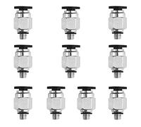XINMEIWEN 10Pack M5 PT 5mm Male Thread 4mm Thread Air Fittings Pneumatic Push to Connect Fittings PC4-M5
