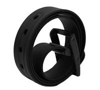 XINMELISHANG Unisex Adjustable Rubber Belt - Casual Plastic Silicone Belt with Plastic Buckle, Black, 115x3.5cm