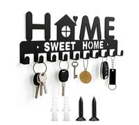 XINML Key Holder for Wall Metal 10 Key Hooks, Decorative Key Hanger Wall Mounted, Home House Design Key Rack Organizer, Storage Solution for Entryway, Hallway, Office, Easy Installation and Durable