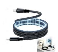 XINML Magnetic USB C Cable 240W Coiled Type C to USB C Charging Lead Self Retracting Fast Charge Nylon Braided Cord 1m Compatible with Laptops Tablets Smartphones Power Banks Earphones Devices Black