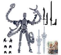 XINML T13 Action Figure, Dummy 13 Fully Assembled 3D Printed Articulated Model, Poseable Movable Joint Robot Figure with Accessories for Stop Motion, Drawing Reference, Desktop Display and Collection