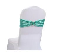 Xinmya 1Pcs Elastic Chair Sashes Cover Gold Sequin Belt Knot Bow Tie For Hotel Wedding Ceremony Events Birthday Party Seat Decorations(Red)