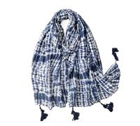 Xinmya Female Cotton And Linen Tassels Shawls Fashion Print Warm Beach Towel, The Four Seasons New Bandanna 180 * 85cm Muslim Headscarf(01)