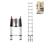 Xinng 16.5FT 5M Telescopic Ladder with Detachable Hooks Folding Aluminum Extension Ladder Loft Ladder Multi-Purpose Collapsible Ladders for Home Outdoor Household,Max Load 150kg/330lb