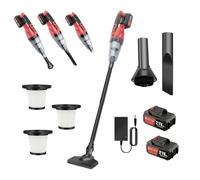 Xinng 21V Ultra Lightweight Stick Vacuum, 4-in-1 Cordless Vacuum Cleaner, 20 Min Runtime, 600ML Dustbin, Perfect for Quick Cleanups on Hard Floors,Cars & Pet Hair(With 2x Batteries)