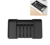 Xinng Cutlery Drawer Organiser,Adjustable Cutlery Tray with 6-8 Compartment Holders,Silverware and Flatware Holder,Utensil Drawer Organiser for Forks, Knives, Spoons