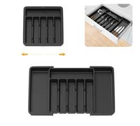 Xinng Cutlery Drawer Organiser,Expandable Kitchen Drawer Organiser,Tray with 6-8 Compartment Holders Adjustable Silverware and Flatware Holder, for Spoons Forks Knives