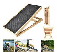 Xinng Wooden Dog Pet Car Ramp Ladder Foldable Adjustable Height Non-Slip Ideal for Car, Bed, Sofa and SUV (L70cm*W35cm*H30/40cm)