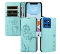 XINNI Case for Motorola Edge 50 Neo, Dandelion Butterfly Embossed PU Leather Wallet Cover, Green
