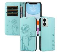 XINNI Case for OnePlus Nord 2T 5G, Dandelion Butterfly Embossed PU Leather Wallet Cover, Green