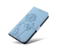 XINNI Case for Oppo Find X9 Pro, Dandelion Butterfly Embossed PU Leather Wallet Cover, Skyblue