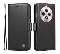 XINNI Case for OPPO Reno 12 F 5G/Reno 12 FS 5G/12F 4G/12 FS 4G, PU/TPU Simple Flip Leather Shockproof Magnetic Book Style Wallet, Black