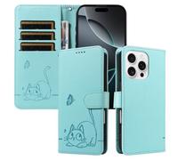 XINNI Case for Xiaomi Poco C81 Pro 4G, Cat Butterfly Embossed PU Leather Wallet Cover, Green