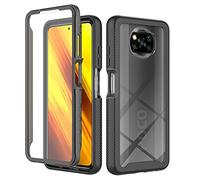 XINNI Case for Xiaomi Poco X3 Pro/Poco X3 NFC, 360 Degree Shockproof Protective All-Round Protection with Built-in Screen Protector, Robust Bumper Outdoor Cover, Black