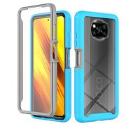 XINNI Case for Xiaomi Poco X3 Pro/Poco X3 NFC, 360 Degree Shockproof Protective All-Round Protection with Built-in Screen Protector, Robust Bumper Outdoor Cover, Light Blue