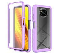 XINNI Case for Xiaomi Poco X3 Pro/Poco X3 NFC, 360 Degree Shockproof Protective All-Round Protection with Built-in Screen Protector, Robust Bumper Outdoor Cover, Light Purple