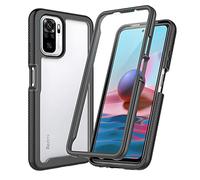 XINNI Case for Xiaomi Redmi Note 10/Note 10S/Poco M5s, 360 Degree Shockproof Protective All-Round Protection with Built-in Screen Protector, Robust Bumper Outdoor Cover, Black