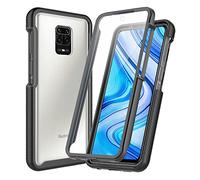 XINNI Case for Xiaomi Redmi Note 9S/Note 9 Pro/Max, 360 Degree Shockproof Protective All-Round Protection with Built-in Screen Protector, Robust Bumper Outdoor Cover, Black