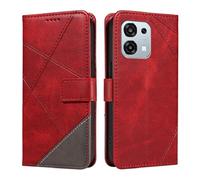 XINNI Phone Case for OPPO A6 PRO 5G, PU/TPU Flip Leather Shockproof Cover Magnetic Book Style Wallet, Red