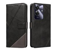 XINNI Phone Case for Realme Note 60 4G, PU/TPU Flip Leather Shockproof Cover Magnetic Book Style Wallet, Black
