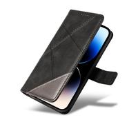 XINNI Phone Case for Xiaomi 15T Pro, PU/TPU Flip Leather Shockproof Cover Magnetic Book Style Wallet, Black