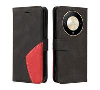 XINNI Protective Phone Case for Honor Magic6 Lite 5G/Honor X9b, PU/TPU Vintage Flip Leather Shockproof Cover Magnetic Book Style Wallet, Black