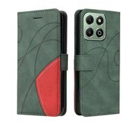 XINNI Protective Phone Case for Honor X6b 4G, PU/TPU Vintage Flip Leather Shockproof Cover Magnetic Book Style Wallet, Green