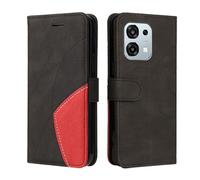 XINNI Protective Phone Case for OPPO A6 PRO 5G, PU/TPU Vintage Flip Leather Shockproof Cover Magnetic Book Style Wallet, Black