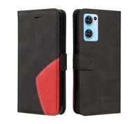 XINNI Protective Phone Case for OPPO Find X5 Lite 5G, PU/TPU Vintage Flip Leather Shockproof Cover Magnetic Book Style Wallet, Black