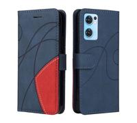 XINNI Protective Phone Case for OPPO Find X5 Lite 5G, PU/TPU Vintage Flip Leather Shockproof Cover Magnetic Book Style Wallet, Blue