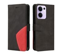 XINNI Protective Phone Case for OPPO Reno 13F 5G/Reno 13 FS 5G, PU/TPU Vintage Flip Leather Shockproof Cover Magnetic Book Style Wallet, Black