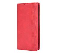 XINNI Protective Phone Case for Xiaomi Poco C81 Pro 4G, PU/TPU Vintage Flip Leather Shockproof Cover Magnetic Book Style Wallet, Red