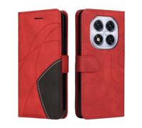 XINNI Protective Phone Case for Xiaomi Poco X7 5G, PU/TPU Vintage Flip Leather Shockproof Cover Magnetic Book Style Wallet, Red