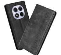 XINNI Protective Phone Case for Xiaomi Poco X7 5G, PU/TPU Vintage Flip Leather Shockproof Cover Magnetic Book Style Wallet, Black