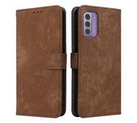 XINNI RFID Protective Phone Case for Nokia G42 5G, PU/TPU Flip Leather Shockproof Cover, Brown