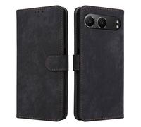 XINNI RFID Protective Phone Case for OnePlus Nord 4 5G, PU/TPU Flip Leather Shockproof Cover, Black