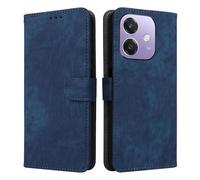 XINNI RFID Protective Phone Case for OPPO A40, PU/TPU Flip Leather Shockproof Cover, Blue