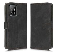 XINNI RFID Protective Phone Case for Oppo A94 5G, PU/TPU Flip Leather Shockproof Cover, Black