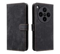 XINNI RFID Protective Phone Case for OPPO Find X8 Pro, PU/TPU Flip Leather Shockproof Cover, Black