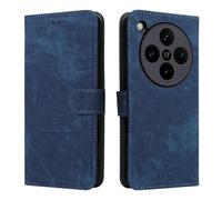 XINNI RFID Protective Phone Case for OPPO Find X8 Pro, PU/TPU Flip Leather Shockproof Cover, Blue